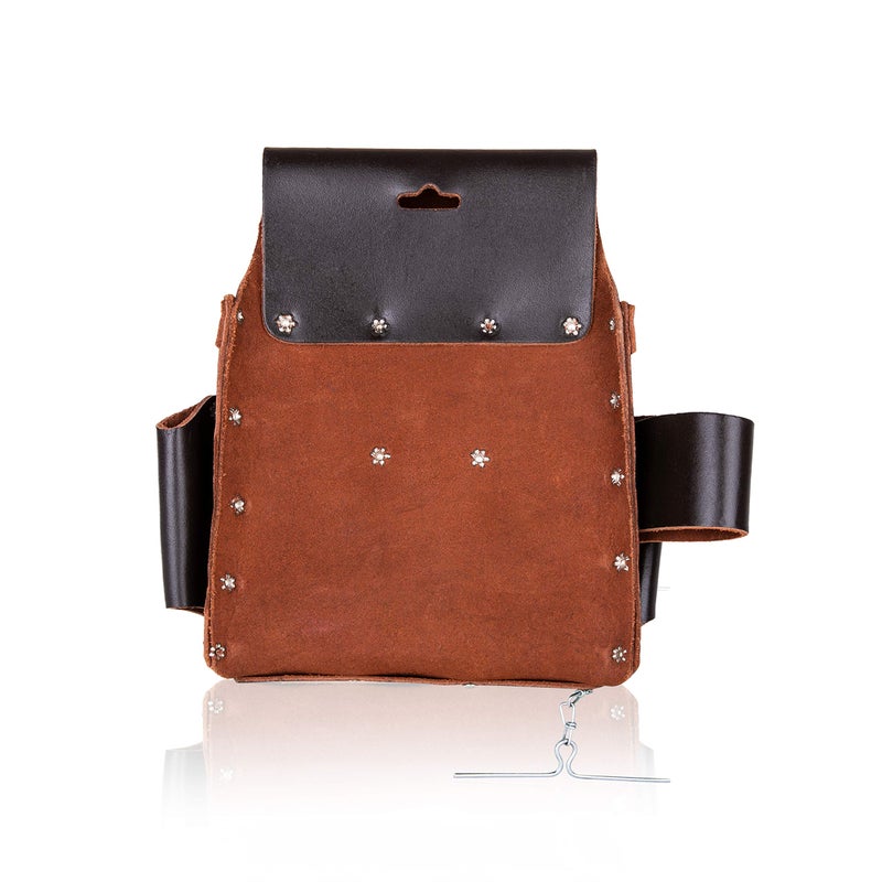 LAUTUS Top/Full Grain Leather Tool Pouch Bag | Electrician/Contractor, Electric Bag | 10 Pockets | 100% Leather Dark Brown - Image 4